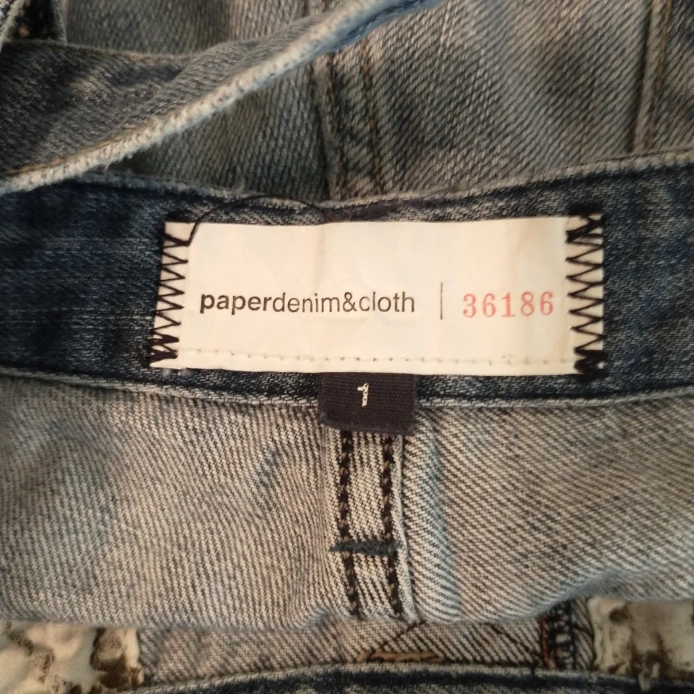 Paper denim cloth short overalls, size 1